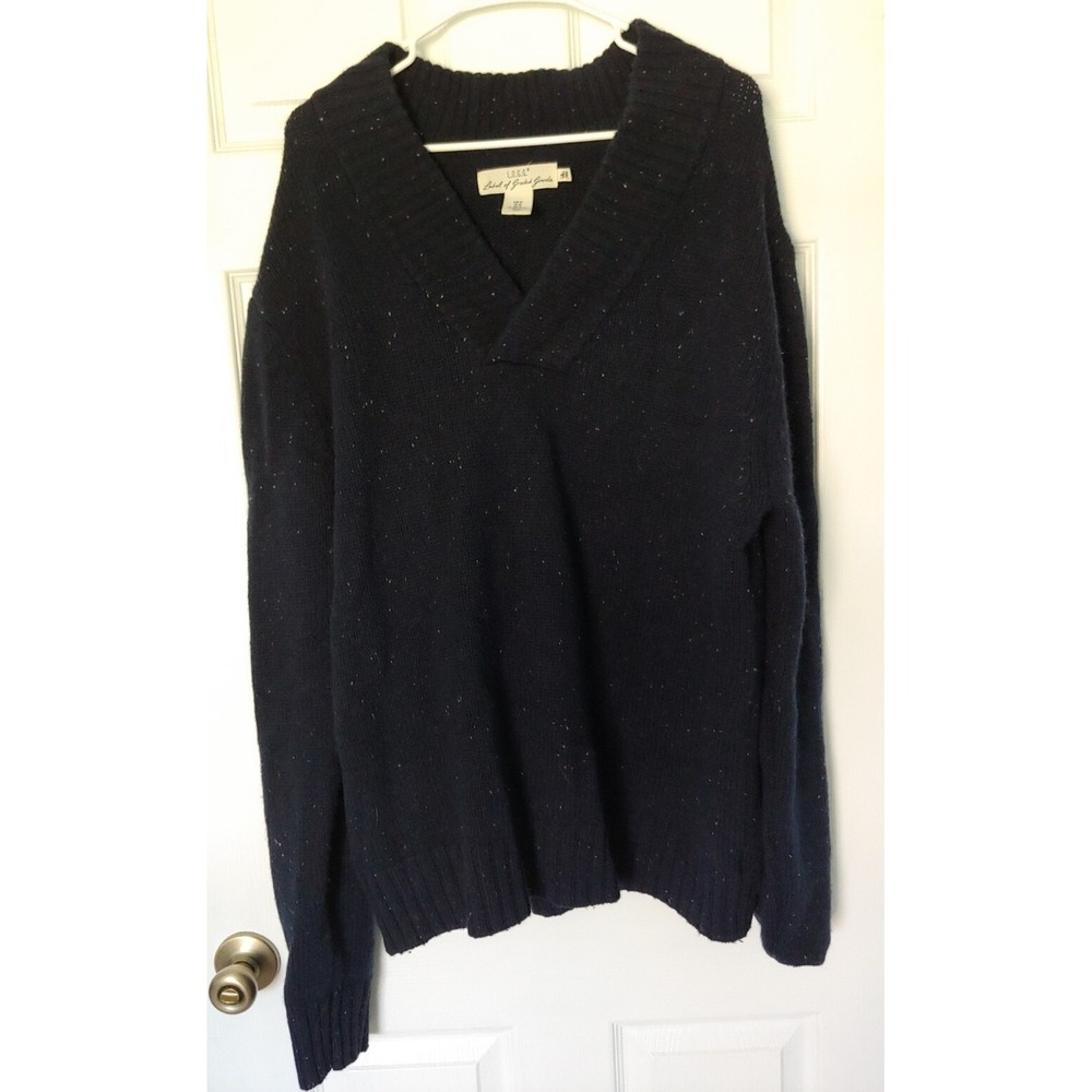 LOGG H&M Sweater Mens XL Blue Pullover Long Sleeve Wool Navy Outdoor